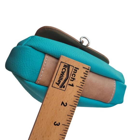 MultiSac Turquoise & Tan Faux Leather Mini Crossbody Bag - Picture 5 of 13